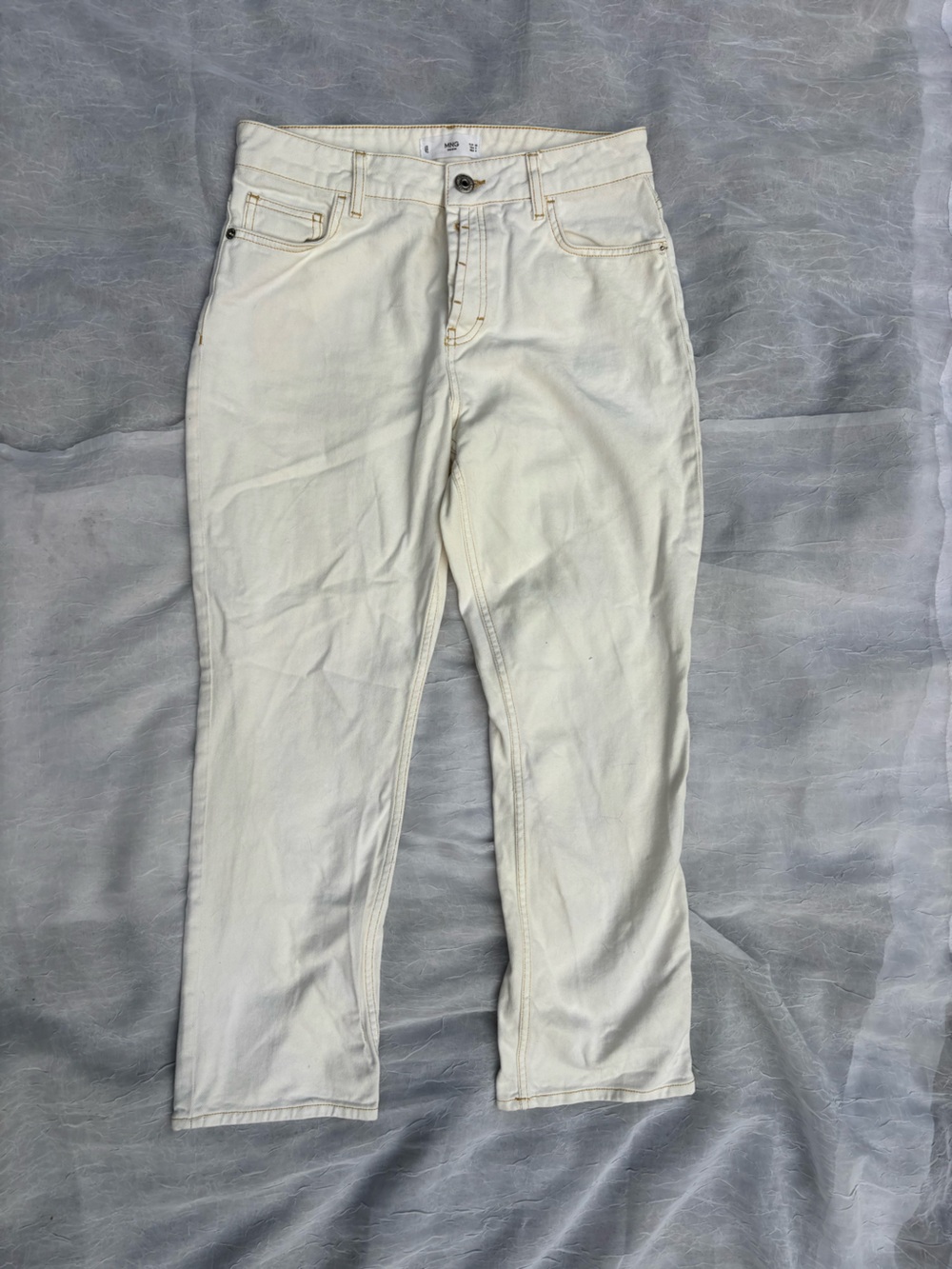 Mango Cream Jeans - Neutral Everyday Denim